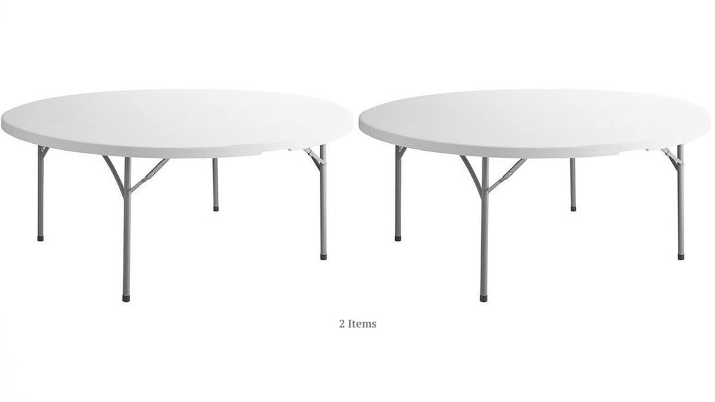 White 6-ft Plastic Folding Round Table K2399