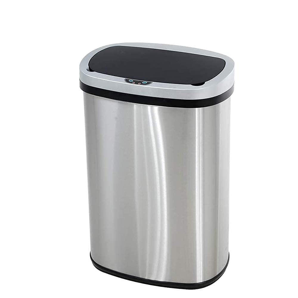 13 Gallon Touch-Free Motion Sensor Stainless-Steel Trash Can P581
