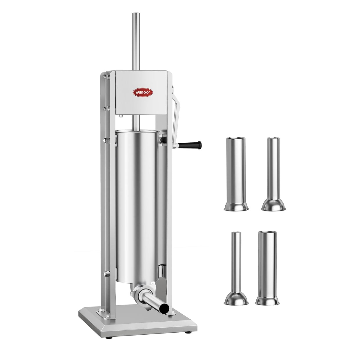 7L Stainless Steel Vertical Sausage Stuffer with 4 Stuffing Tubes L577611