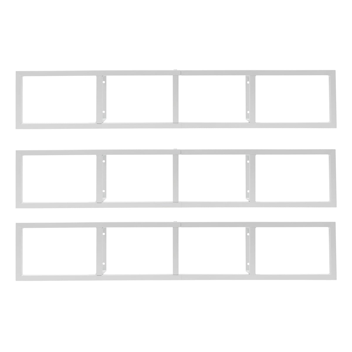 34 Inch Wall Mount Media Storage Rack, 3 pcs CD DVD Organizer Metal Shelf, White S307760