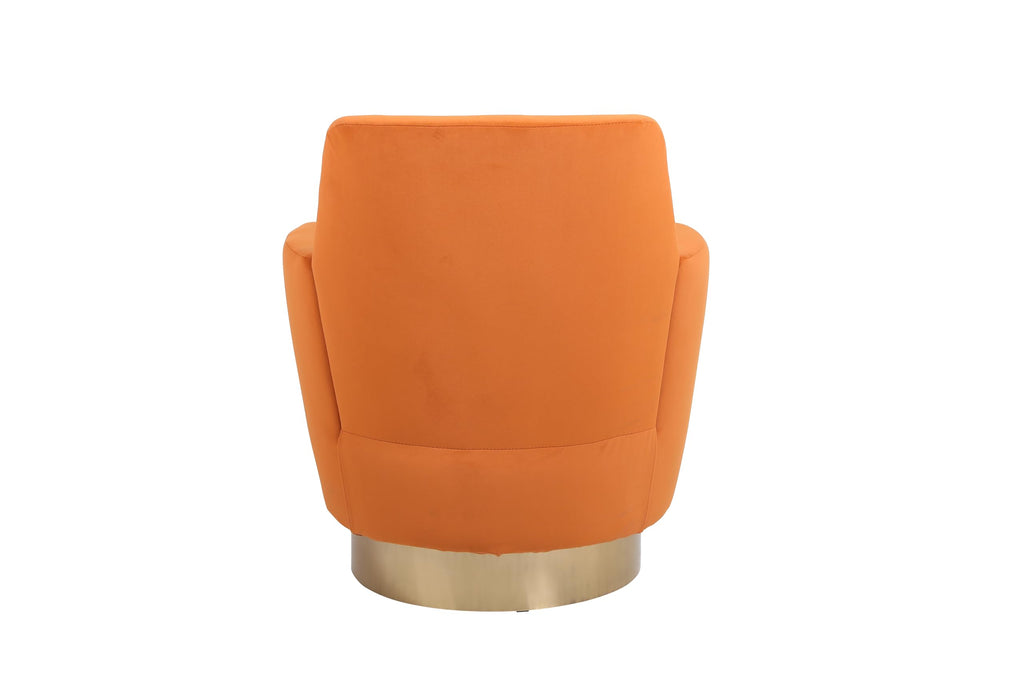 Orange Velvet Swivel Tufted Armchair J806