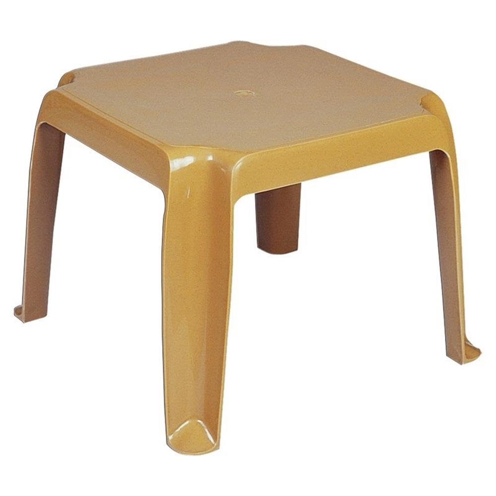 Teak Brown Resin Side Table Set of 2 T677