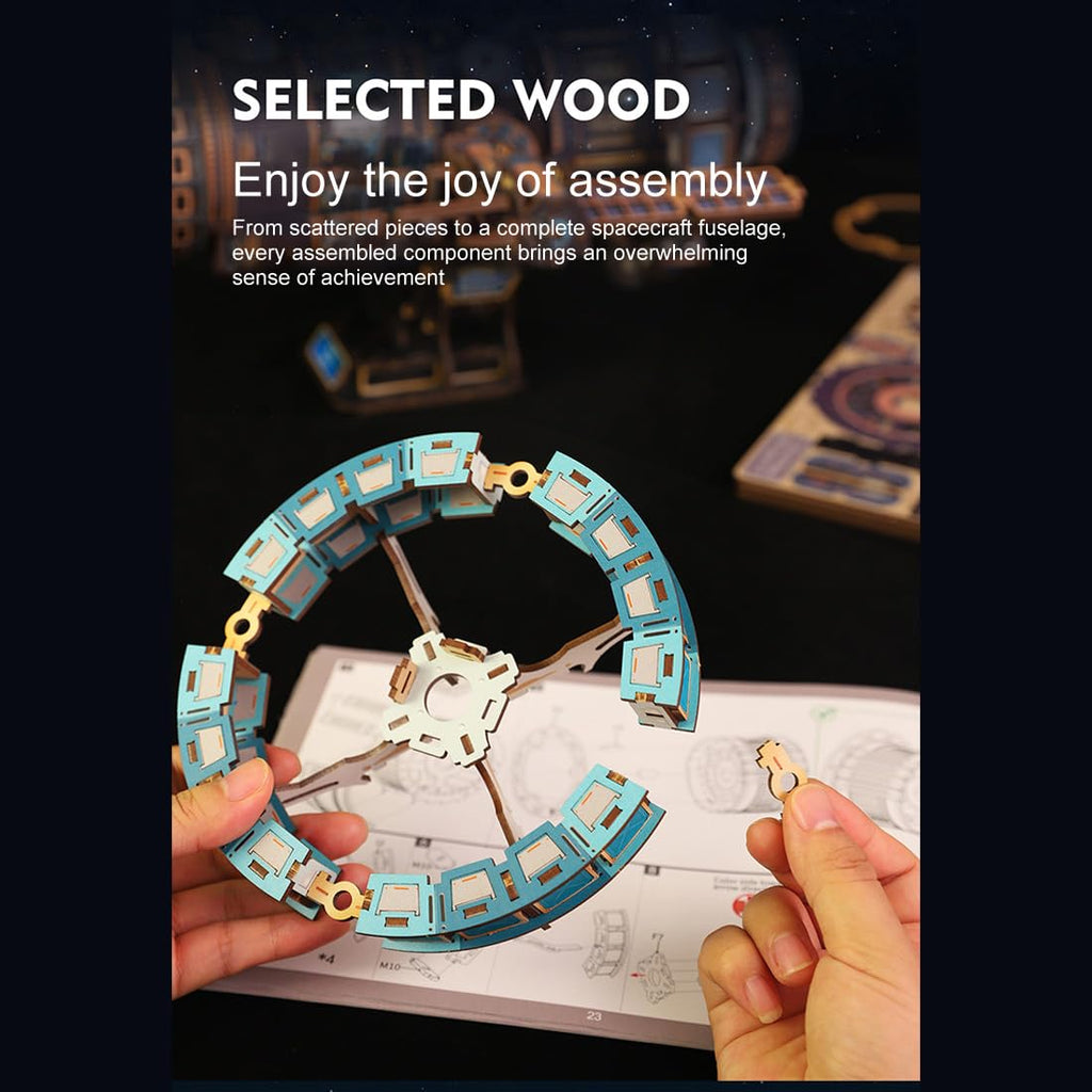 3D Wooden Puzzles 511PCS Mechanical Model Kit with Lights & Music E676