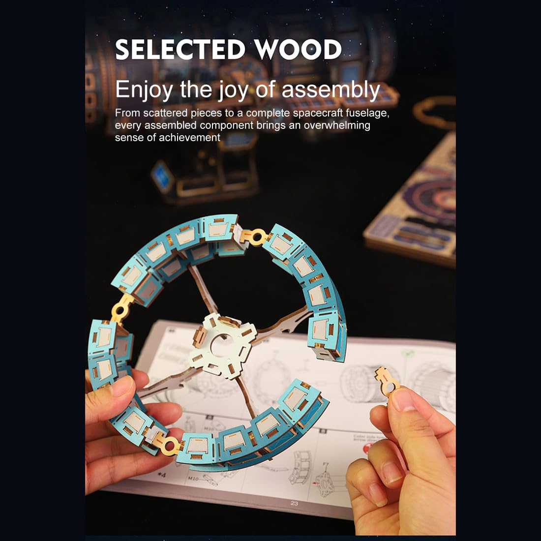 3D Wooden Puzzles 511PCS Mechanical Model Kit with Lights & Music E676