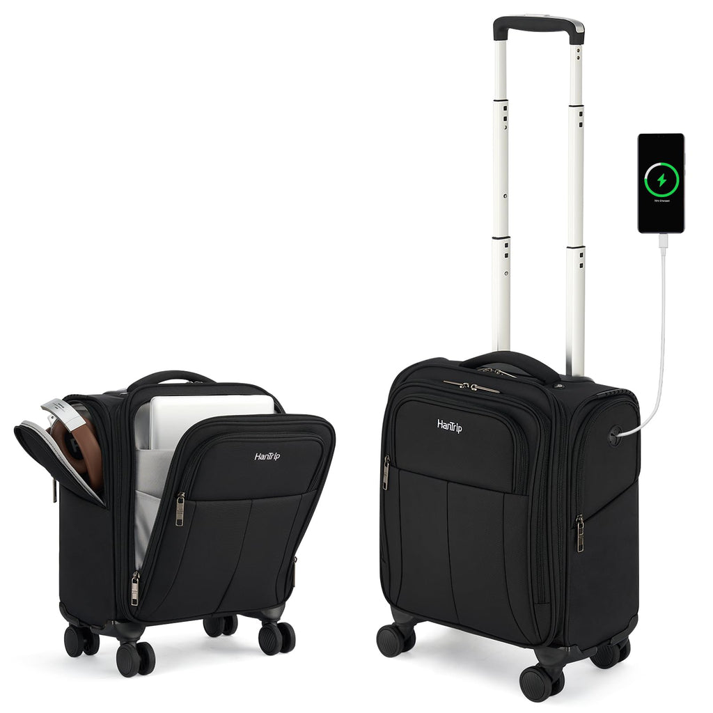 16 Inch Underseat Carry On Luggage with Spinner Wheels, Black A36890