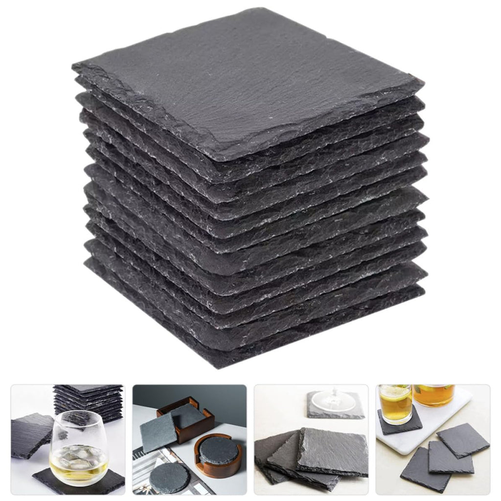Natural Stone Coasters 12pcs with Non Slip Bottom B71473