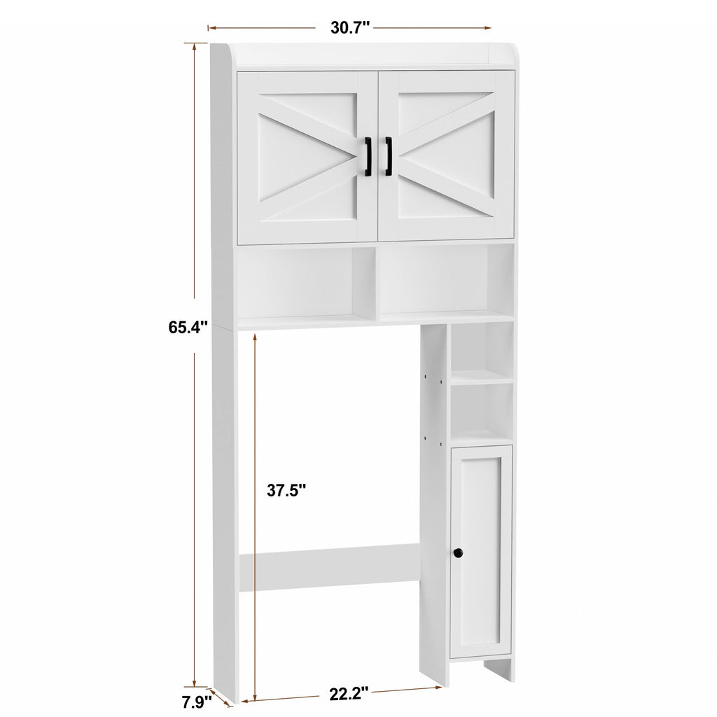 Wooden Over The Toilet Storage Cabinet with Barn Door H529414