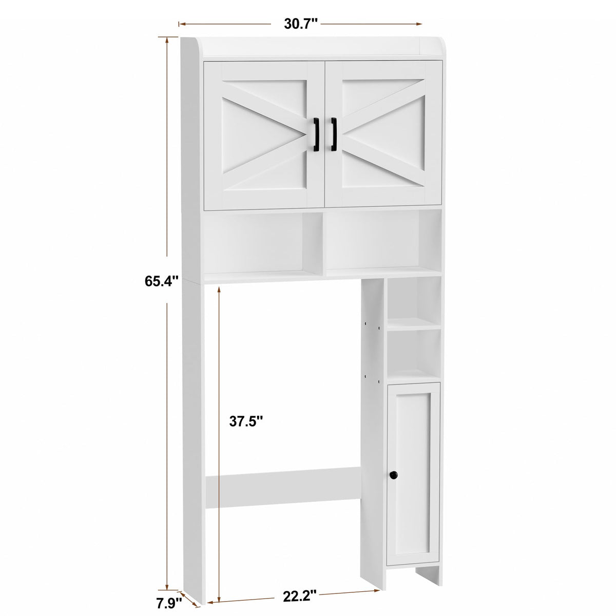 Wooden Over The Toilet Storage Cabinet with Barn Door H529414