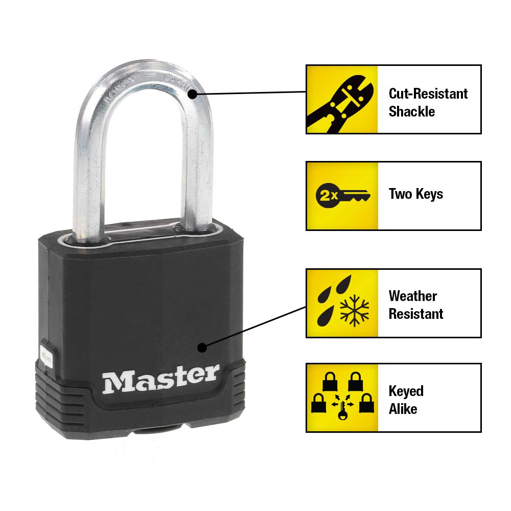 Heavy-Duty Keyed Outdoor Padlock 4-Pack X701099