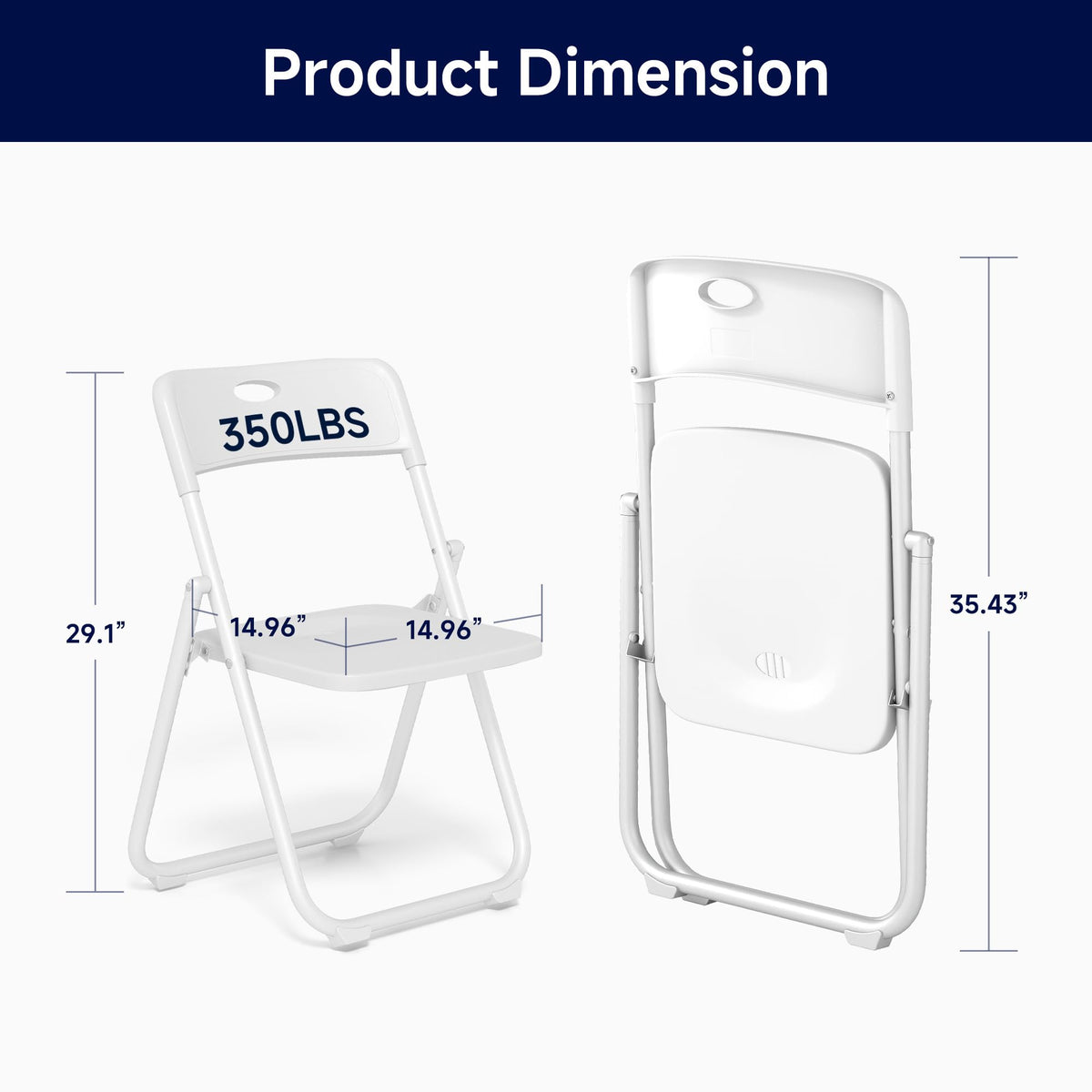 White Plastic Folding Chairs, 10 Pack N7375