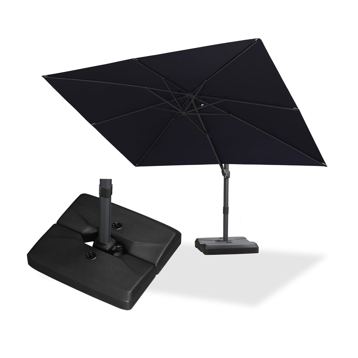 Navy Blue Cantilever Umbrella with Base R374