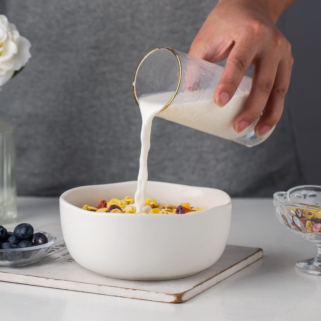28oz Stoneware Cereal Bowls Set of 4 Matte White G766164