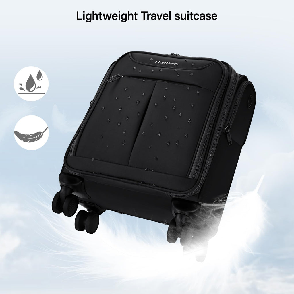 Black 16 Inch Underseat Carry On Luggage with Spinner Wheels J44110