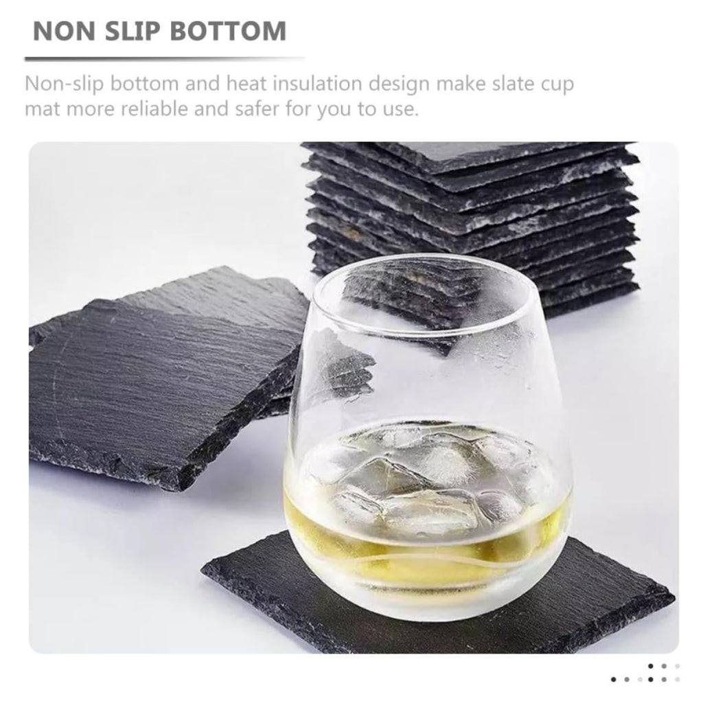 Natural Stone Coasters 12pcs with Non Slip Bottom B71473