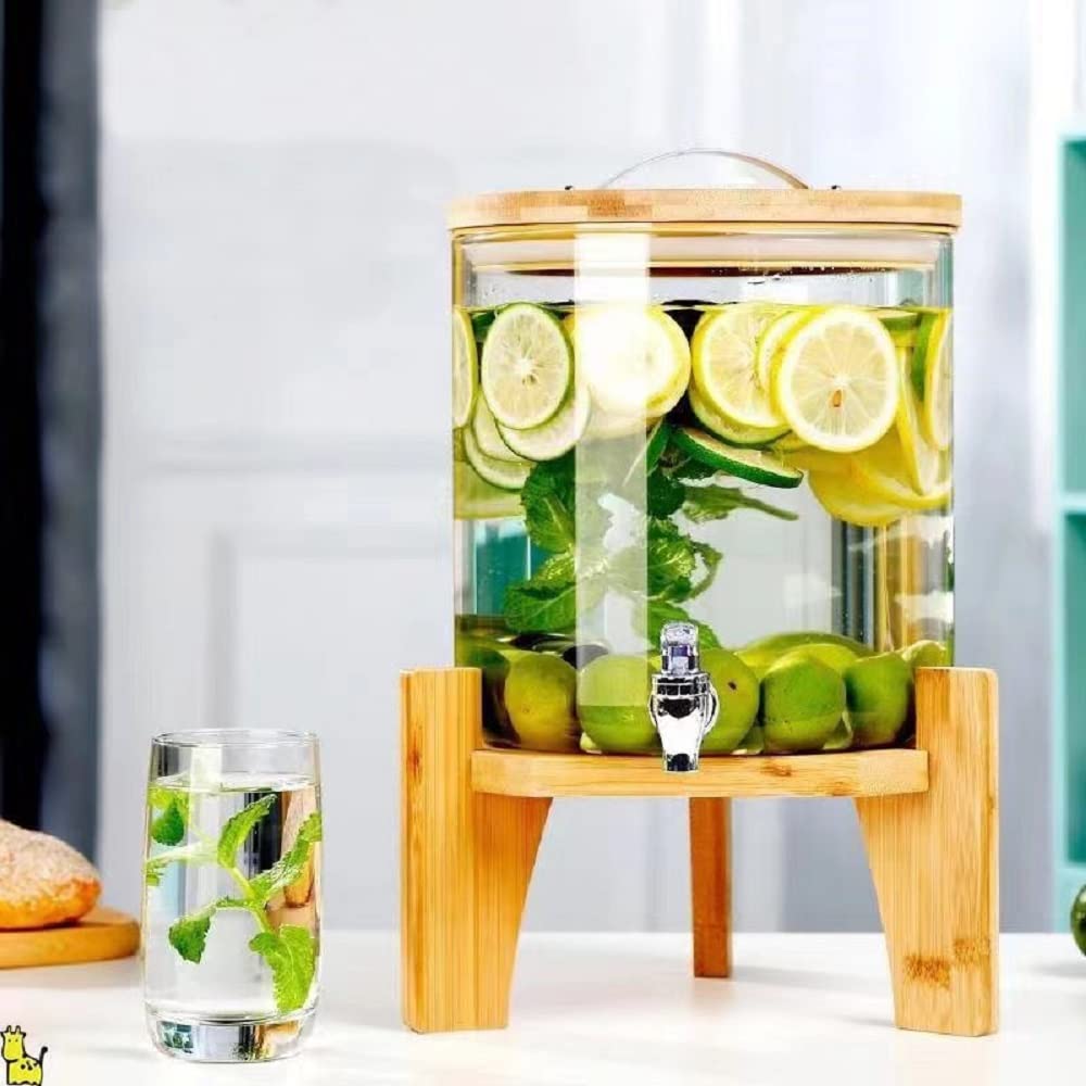 Bamboo Beverage Dispenser Stand for 5 Gallons F11898