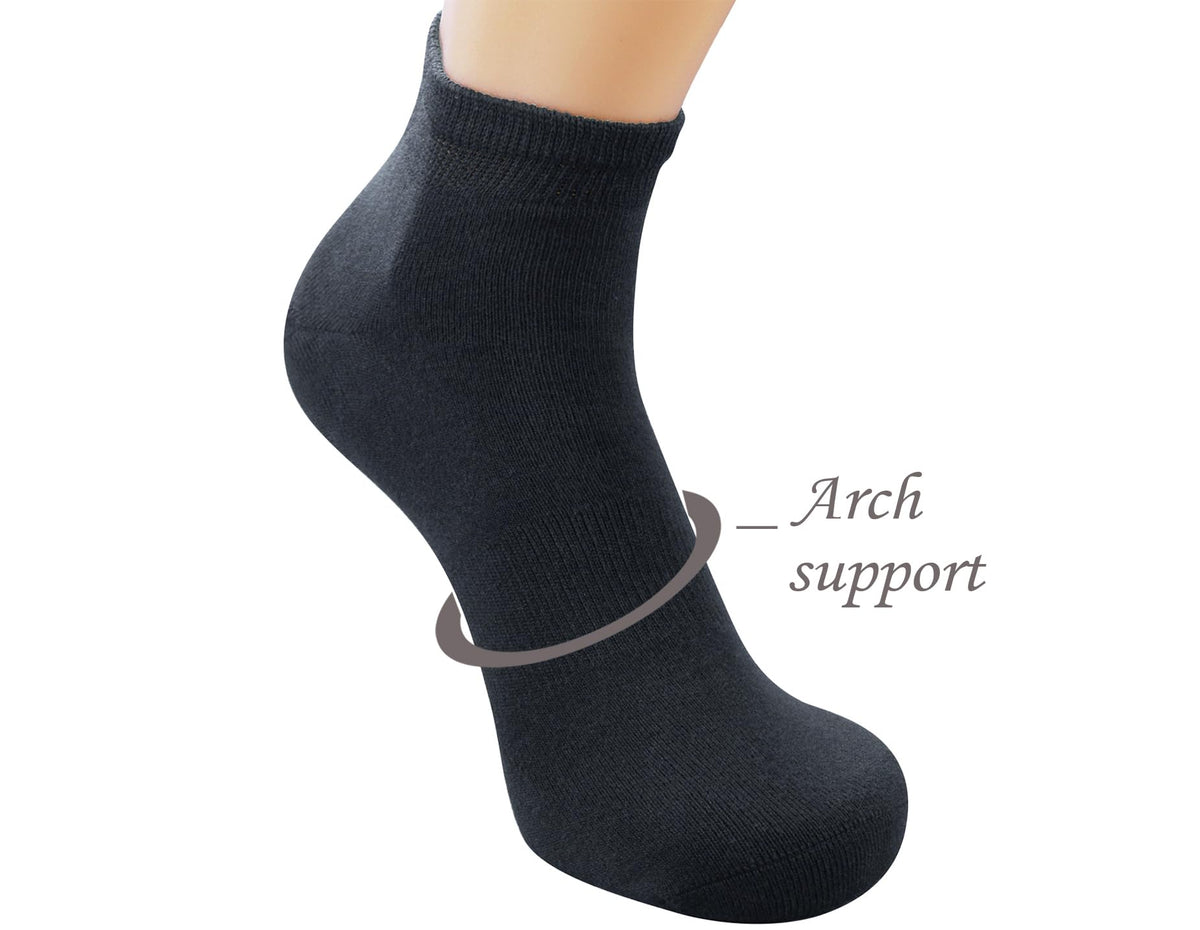 Men's 5-Pack Diabetic Low Cut Socks with Arch Support Y7675