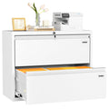 White 2 Drawer Lateral File Cabinet with Lock X26389