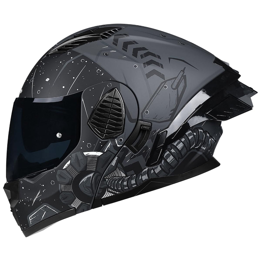 Full Face Flip Up Motorcycle Helmet Dual Visor DOT Approved C92238