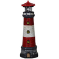 Solar Lighthouse with Rotating LED Lights, 4.7x4.7x14.8 Decorative Garden Statues, Red P9947