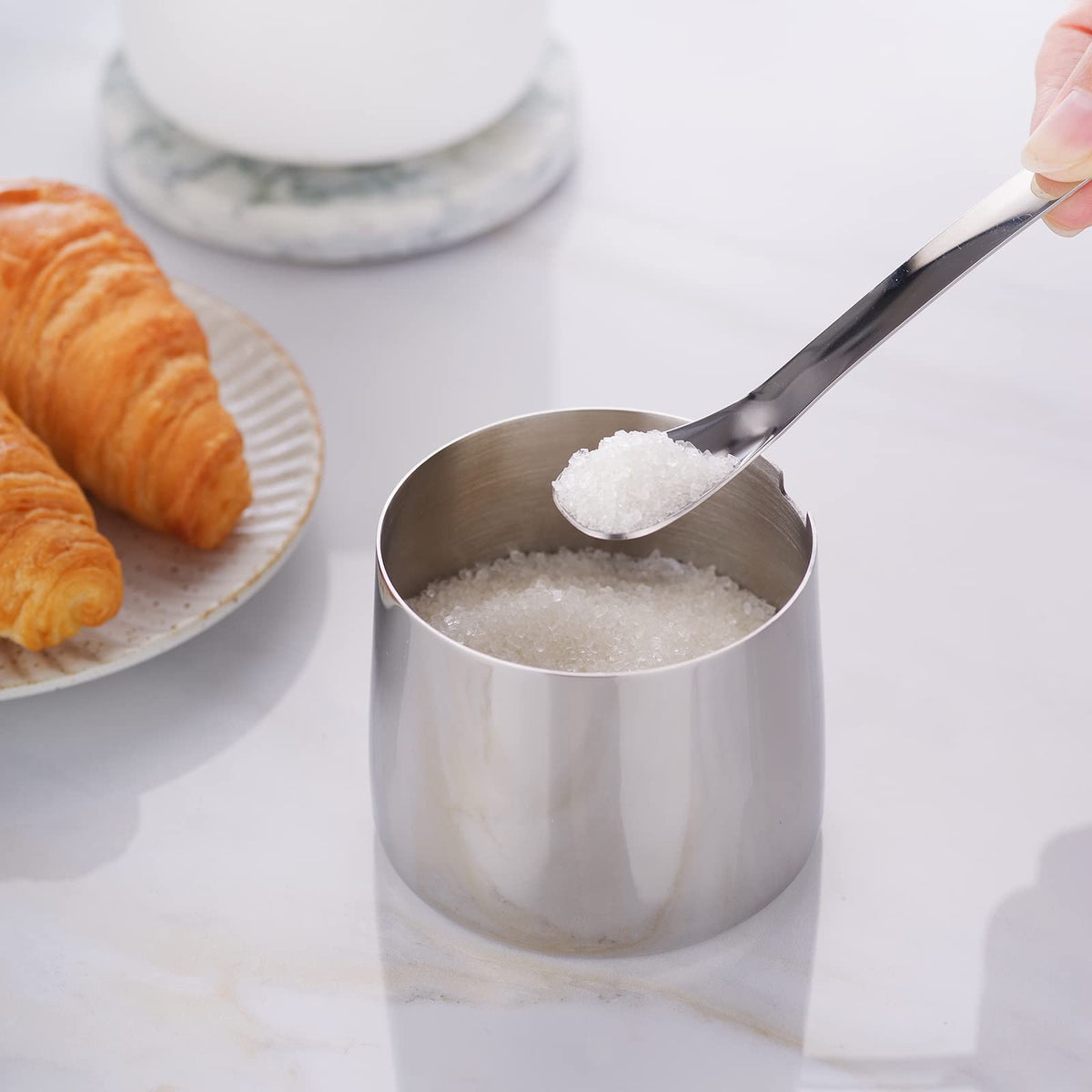 12 oz Stainless Steel French Press and Creamer Sugar Bowl Set C366
