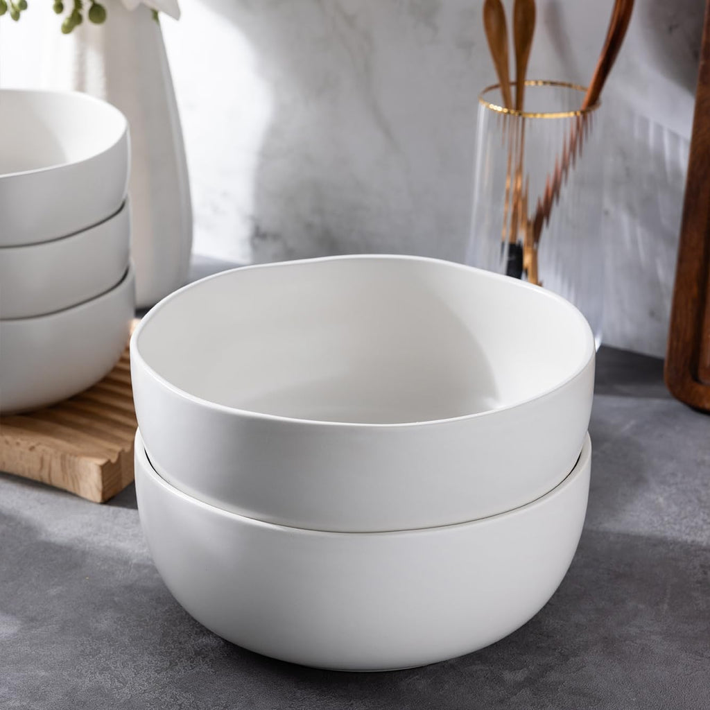 28oz Stoneware Cereal Bowls Set of 4 Matte White G766164