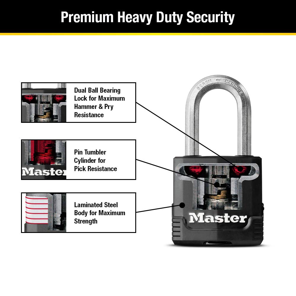Heavy-Duty Keyed Outdoor Padlock 4-Pack X701099