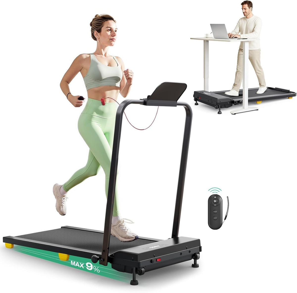 Manual Incline 2.5HP Portable Walking Treadmill L965