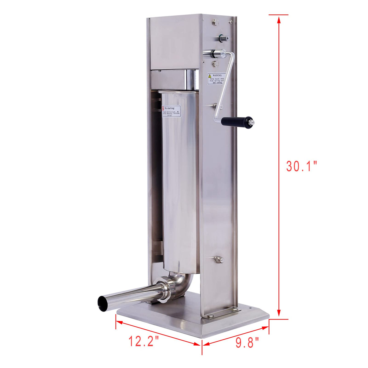 Stainless Steel 15LB Vertical Sausage Stuffer with 4 Stuffing Tubes W229875