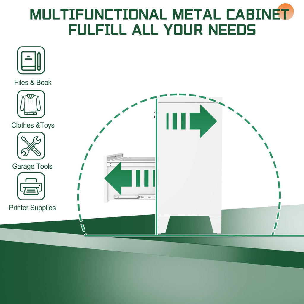 2 Drawer Metal File Cabinet with Lock H118