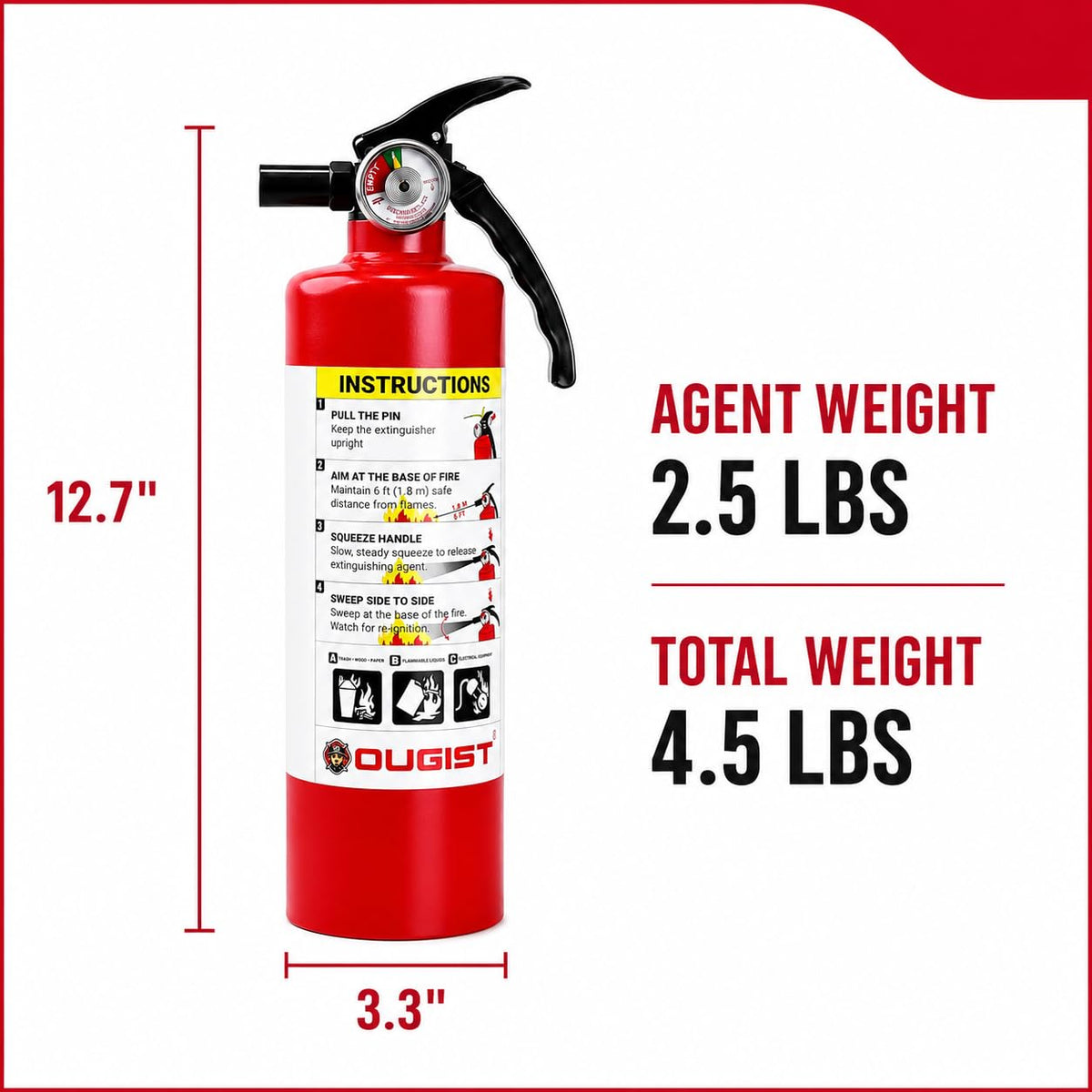 2.5 lb Dry Chemical ABC Fire Extinguisher, 2 Pack C794