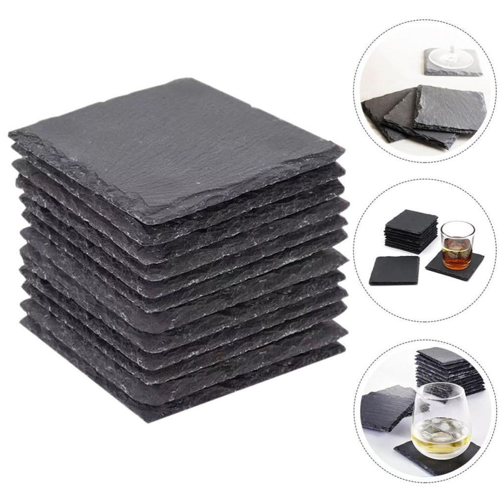 Natural Stone Coasters 12pcs with Non Slip Bottom B71473