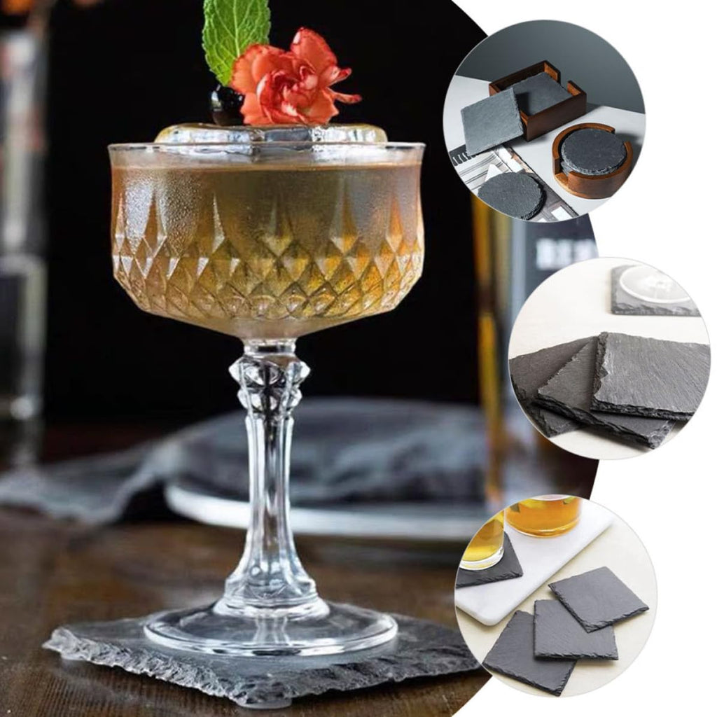 Natural Stone Coasters 12pcs with Non Slip Bottom B71473
