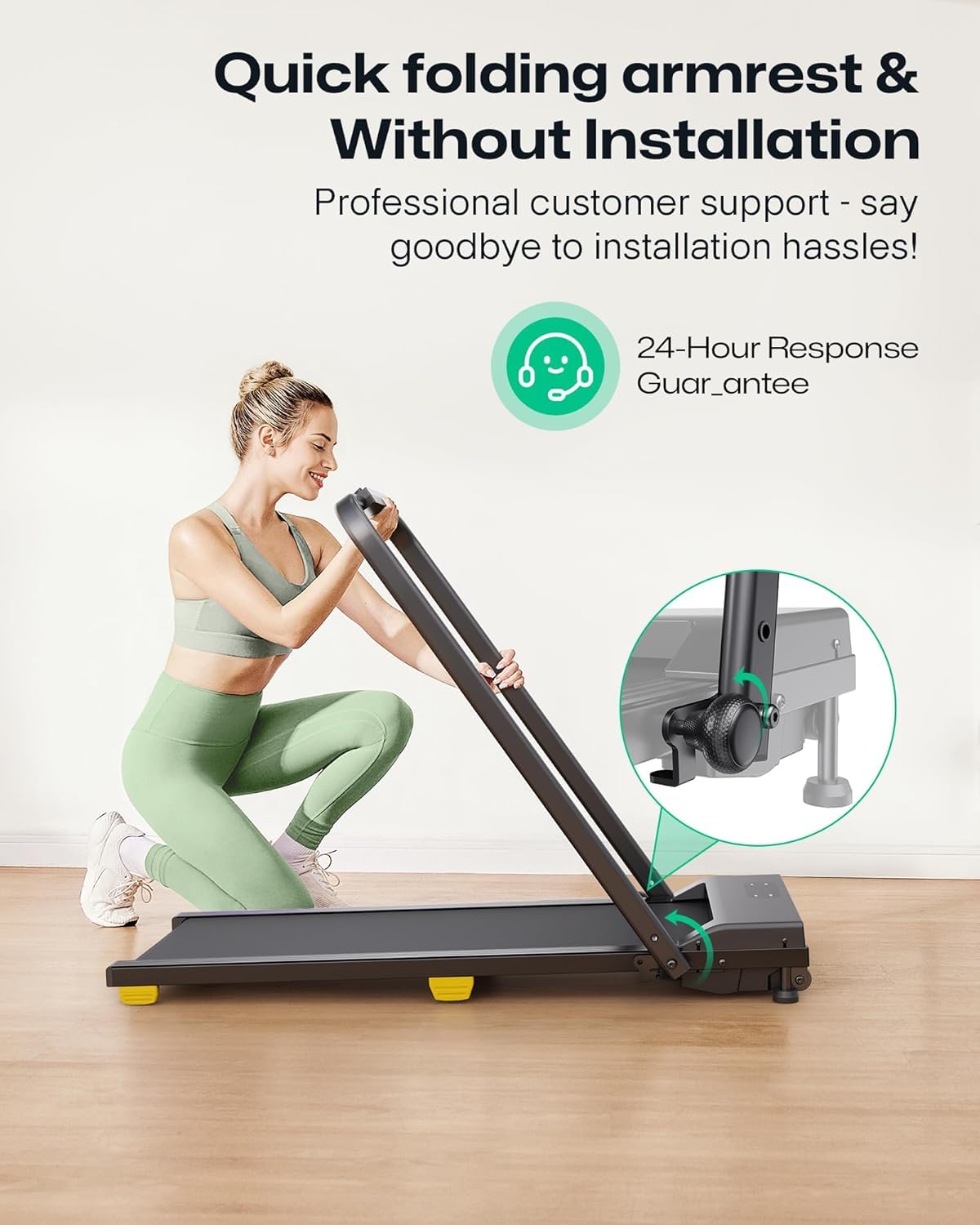 Manual Incline 2.5HP Portable Walking Treadmill L965