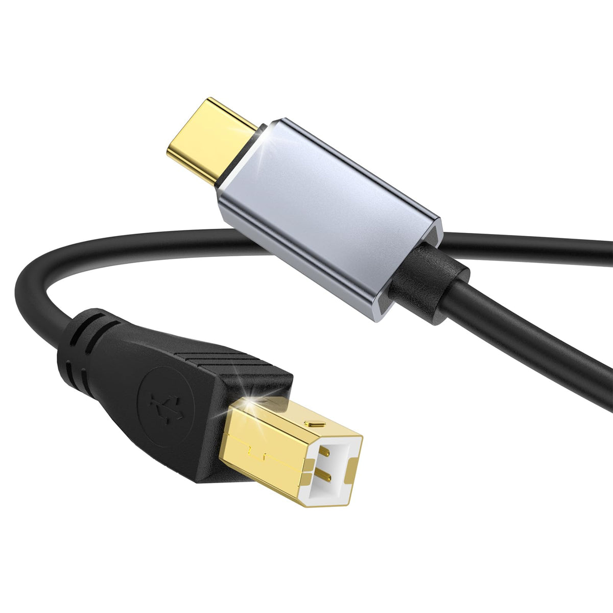 USB C to USB 2.0 MIDI Cable 5FT Black H638537