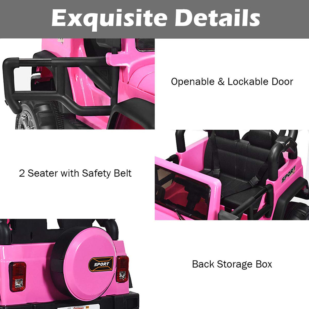 12V Battery Powered Ride on Truck with Remote Control, Pink L3076