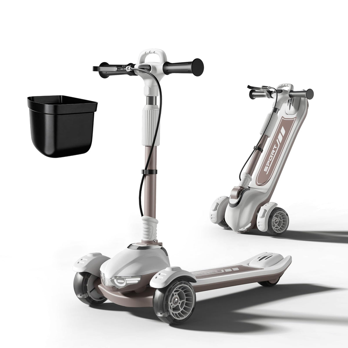 Kids Scooter with Dual Brakes, Music, Lights, Adjustable and Folding B752511