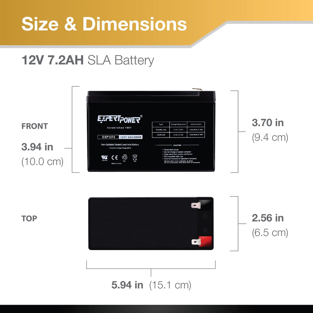 12V 7.2Ah SLA Battery with F2 Terminals Z919706