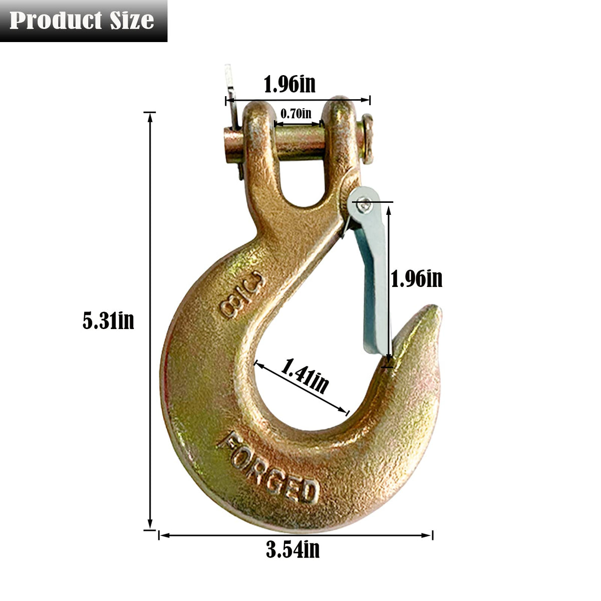 3/8" Clevis Slip Hook with Safety Latch, 4-Pack T754084