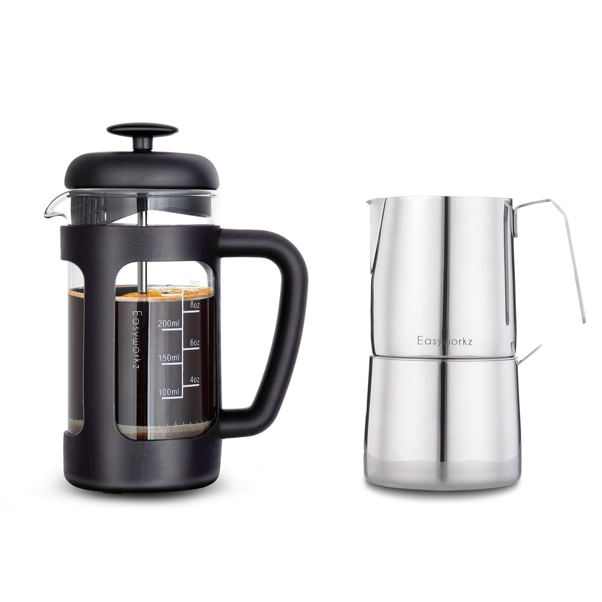 12 oz Stainless Steel French Press and Creamer Sugar Bowl Set C366