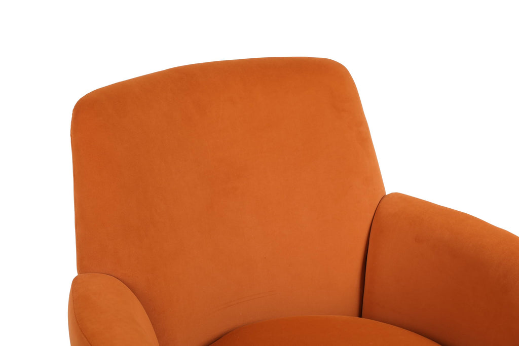 Orange Velvet Swivel Tufted Armchair J806