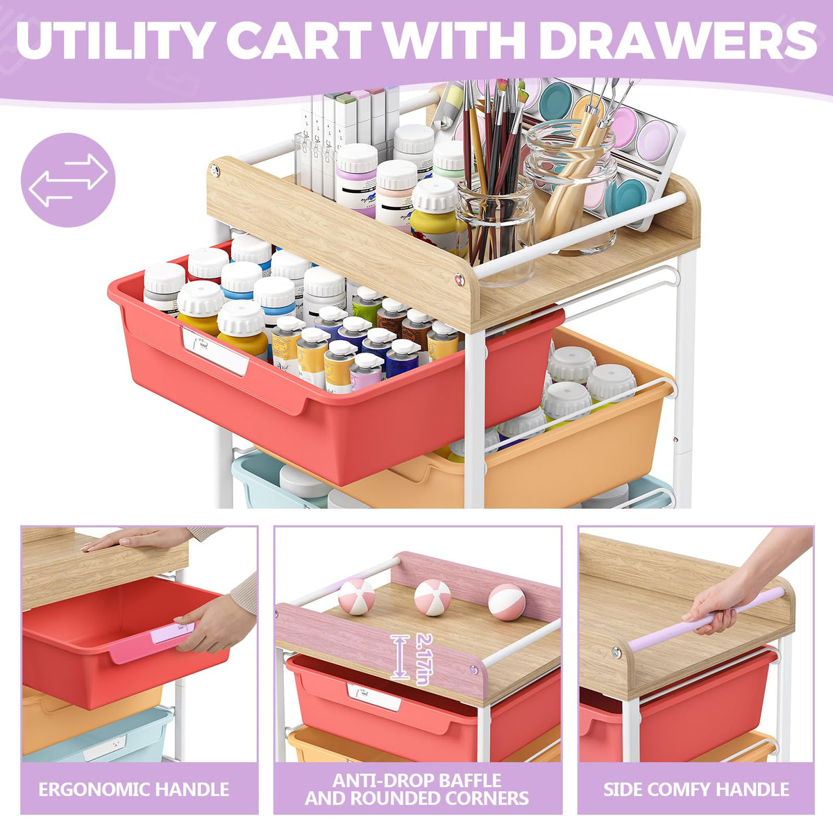 Utility Storage Cart with Drawer A9236