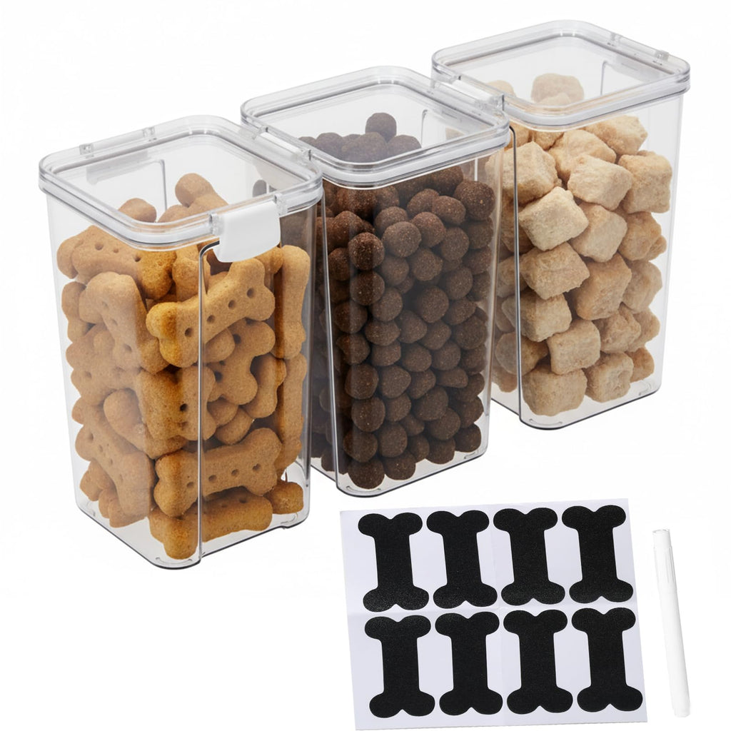 3 Pack Airtight Pet Food Storage Containers with Locking Clips H471126