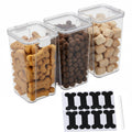 3 Pack Airtight Pet Food Storage Containers with Locking Clips H471126