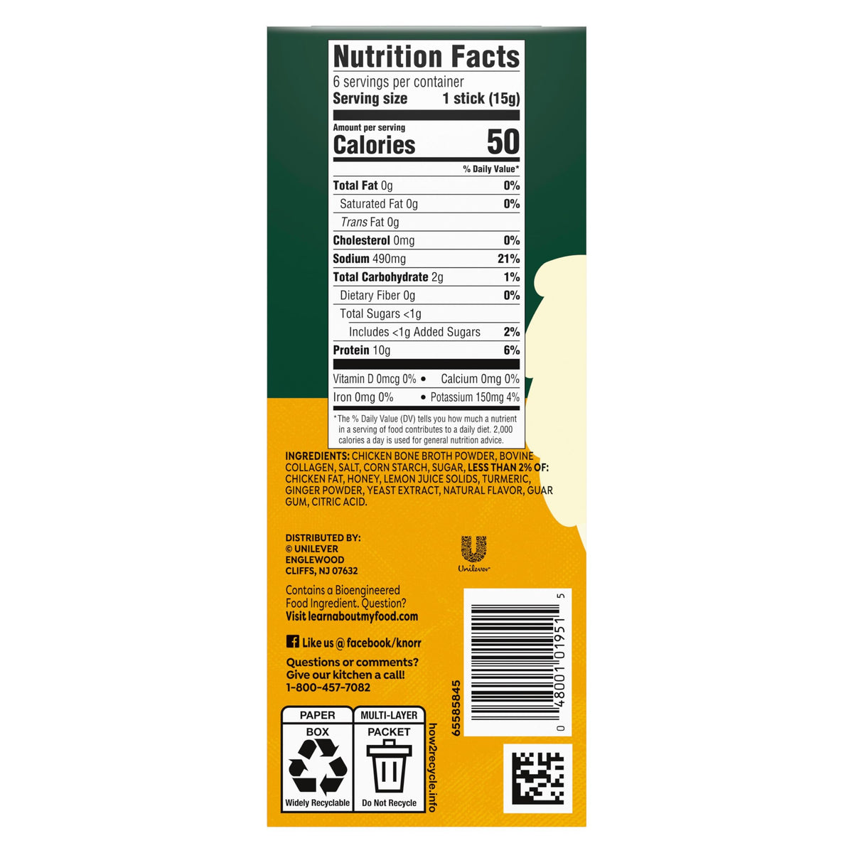 Lemon Ginger Chicken Bone Broth 6 Count S290