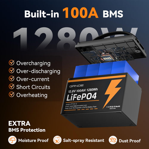 12V 100Ah LiFePO4 Lithium Battery 2-Pack R23290