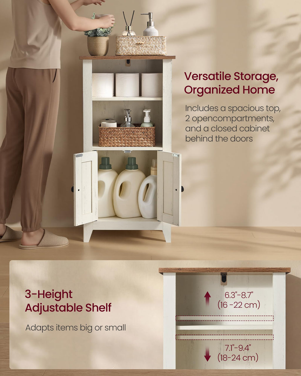 Farmhouse Storage Cabinet with 2 Barn Doors M18454