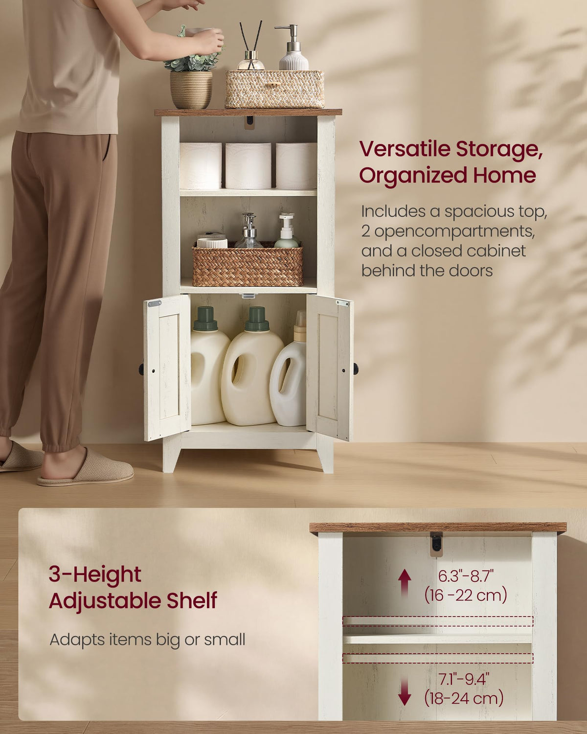 Farmhouse Storage Cabinet with 2 Barn Doors M18454