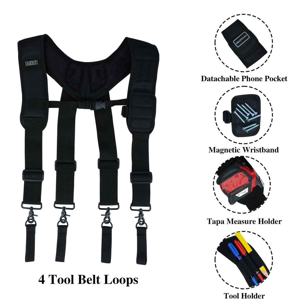 Magnetic Tool Belt Suspenders with Magnetic Wristband H523054