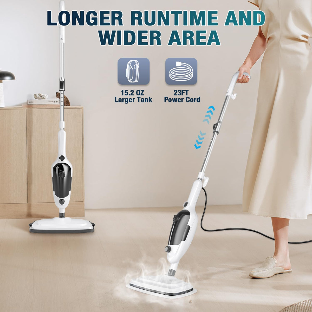 11-in-1 Steam Mop with 15.2 OZ Tank M18578