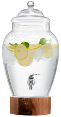 Glass Beverage Dispenser with Wood Base, 3 Gallon Z4403